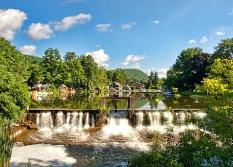 Lake with falls Stock Photos