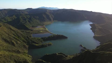 Lake fire in Azores Stock Footage 266916181