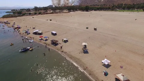 Lake Fire, Fly through Stock Footage 91421202