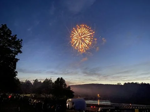 Lake Fireworks Stock Photos
