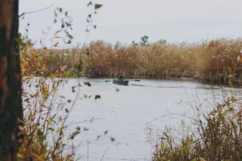 A lake to fish in the fall Stock Photos