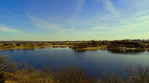 Lake Flight with Golf View Stock Footage 106828631