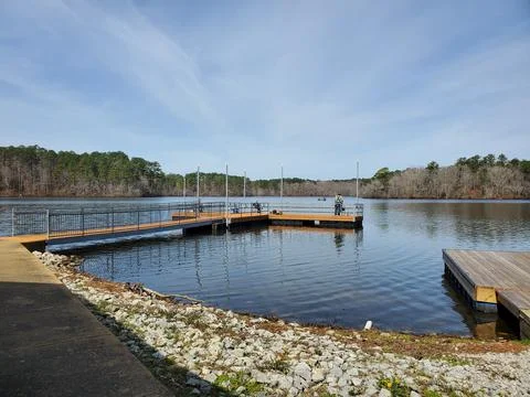 Lake floating dock Stock Photos