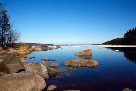 Lake with floe Stock Photos
