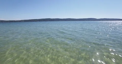 Lake Flyover Next to Dock Stock Footage 79376019