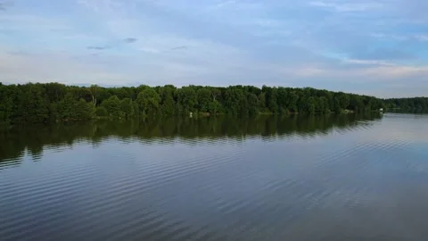 Lake in the forest with a drone Stock Footage 238502702