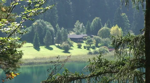 Lake in the forest Stock Footage 33476822