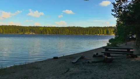 Lake in the forest Stock Footage 94027972