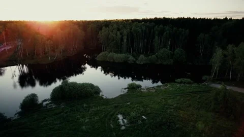 Lake in the forest Video stock 170650932