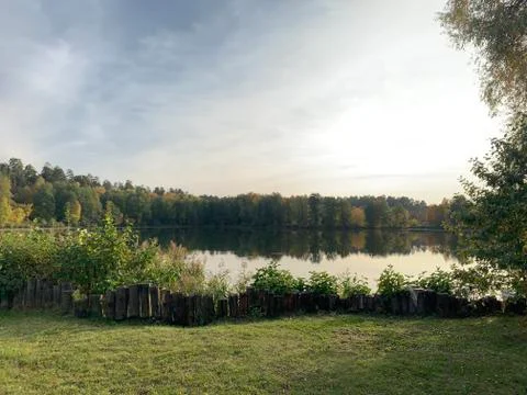 Lake in a forest Stock Photos