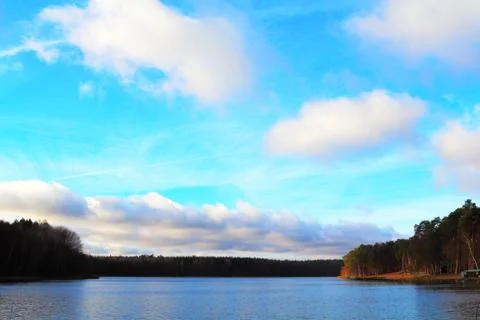 Lake in forrest Stock Photos