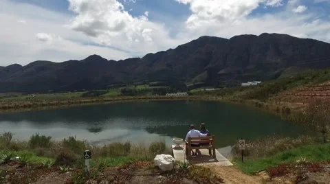 Lake in Franschhoek Stockbeeldmateriaal 59335482