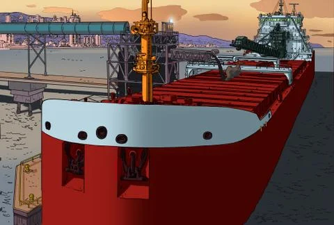 Lake Freighter Loading At Sept-Iles Illustrazione stock
