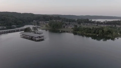 Lake front community Stock Footage 111608233