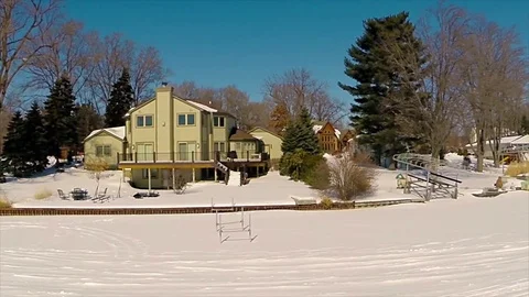 Lake Front Homes Winter 2015 Video stock 81805136