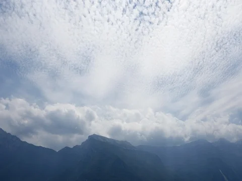 Lake Garda, riesenberg in clouds 1 Stock Footage 78534094