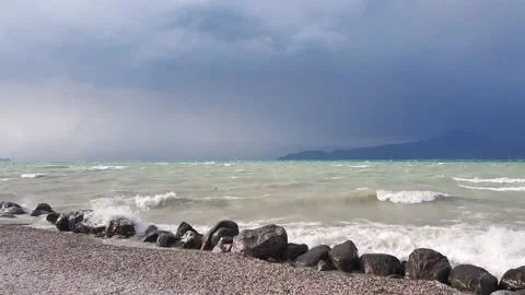 Lake Garda storm Stock Footage 147675340