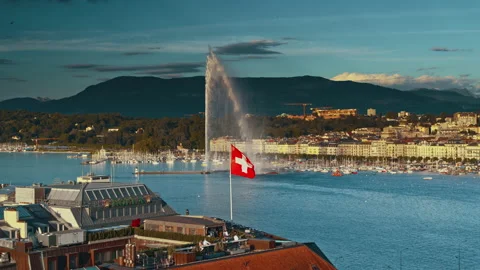 Lake Geneva From Above Stock Footage 160778155