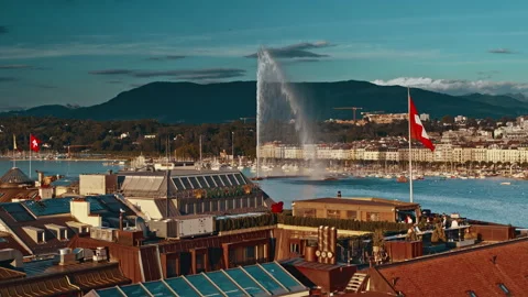 Lake Geneva From Above Stock Footage 160778170