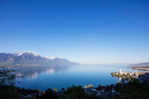 Lake Geneva (Lac Leman), Montreux, Vaud, Switzerland, Europe Stock Photos