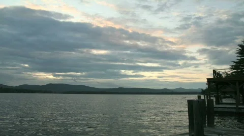 Lake George Sunset Timelapse Vídeos de archivo 484468