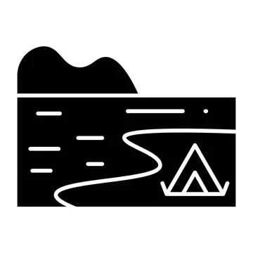 Lake Glyph Icon Stock-Illustration