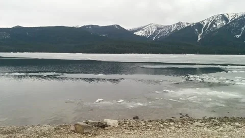 Lake Hebgen Spring Thaw Stock Footage 168911273