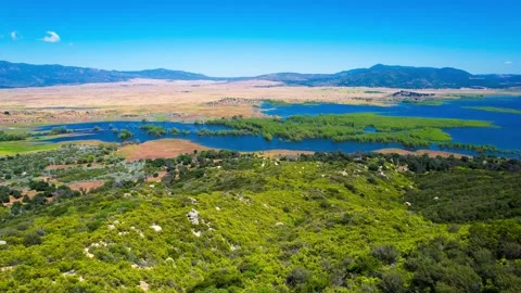 Lake Henshaw - Overlook Fly Over Stock Footage 243273465