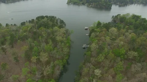 Lake House Docks Boat Stock Footage 115651663