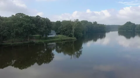 Lake House Drone Multiple Angles/Clips Stock Footage 162074079