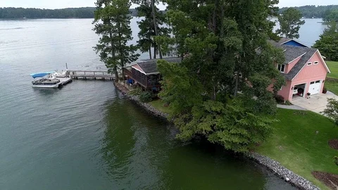 Lake house low pass Stock Footage
