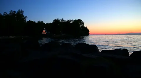 Lake House Reflection Video stock 57729992