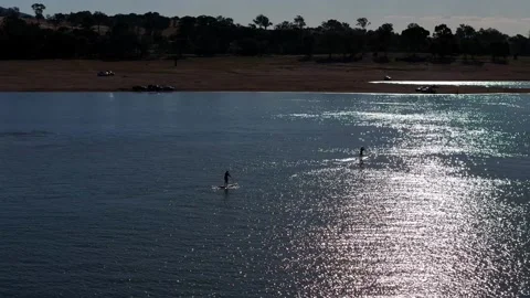 Lake Hume Paddle Board Stock Footage 330704574