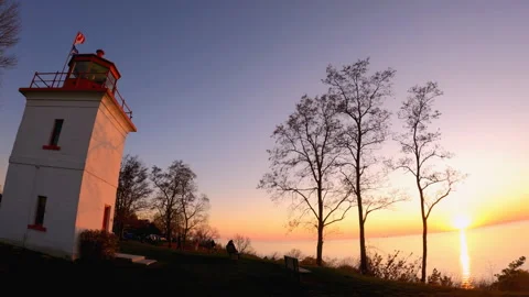 Lake Huron Sunset from Goderich Stock Footage 142895768