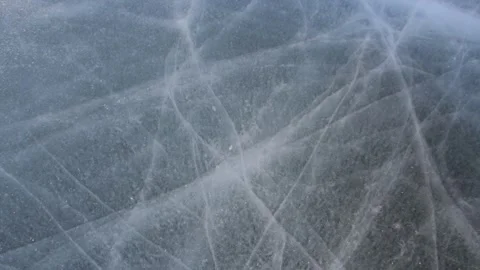 Lake Ice cracks &amp; patterns Stock Footage 262284856