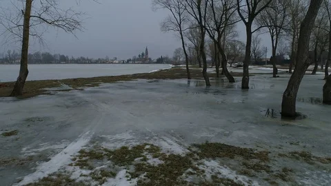 Lake in the ice Stock Footage 127565418