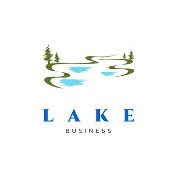 Lake Icon Logo Design Template Stock Illustration