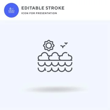 Lake icon vector, filled flat sign, solid pictogram isolated on white, logo i Illustrazione stock