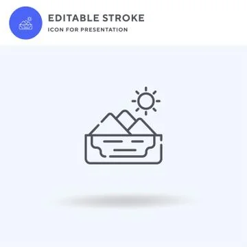 Lake icon vector, filled flat sign, solid pictogram isolated on white, logo Stock Illustration