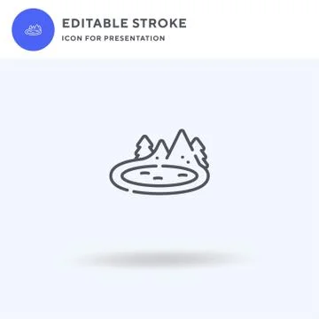 Lake icon vector, filled flat sign, solid pictogram isolated on white, logo Stock Illustration