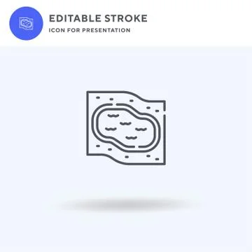 Lake icon vector, filled flat sign, solid pictogram isolated on white, logo Stock Illustration