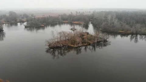 Lake island Stock Footage 129571788