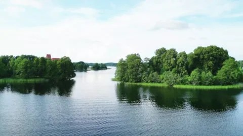 Lake with islands Stock Footage 302537039