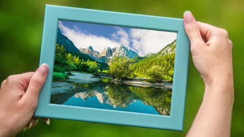 Lake Jasna in frame with moving clouds Stock Footage 134324355