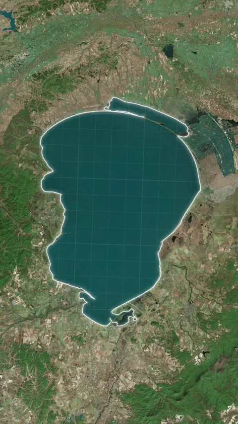 Lake Khanka Map With Loop Animation In Vertical Stock Footage 334084289