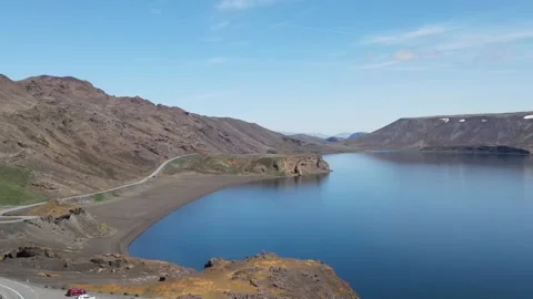 Lake Kleifarvatn Iceland Stock Footage