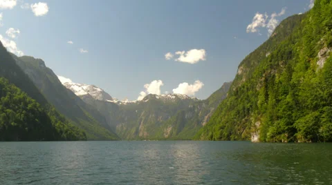 Lake Koenigssee Berchtesgaden bavaria alps. Stock Footage
