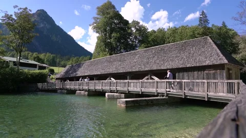 Lake Konigsee bridge Stock Footage 211789050
