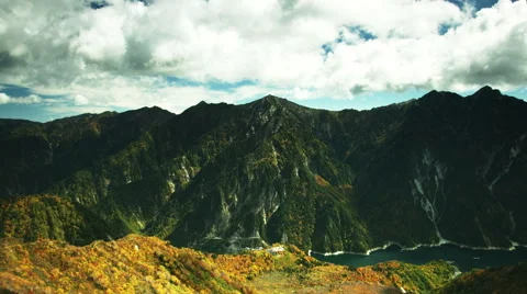 Lake Kurobe bird angle, 4k (3840x2160) Видео 42823675