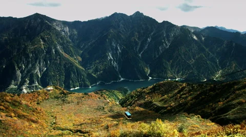 Lake Kurobe cable car, Full HD (1920x1080) Stock Footage 42823819